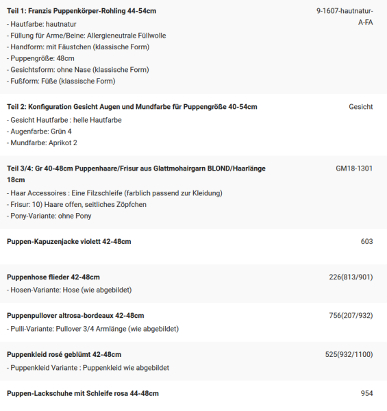 WUNSCHPUPPE für Bestellung 202101724