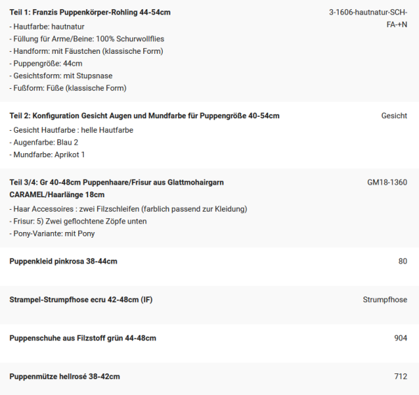 WUNSCHPUPPE für Bestellung 202101779
