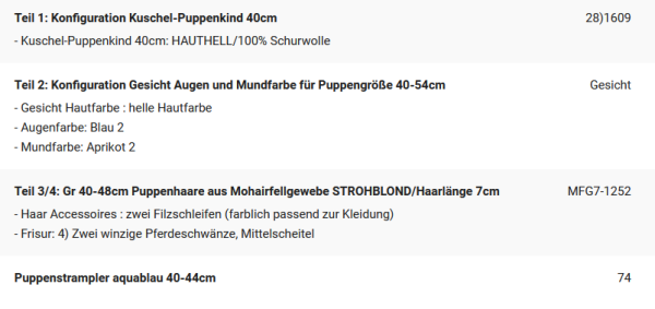WUNSCHPUPPE für Bestellung 202101784