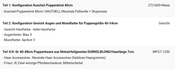 WUNSCHPUPPE für Bestellung 202101787
