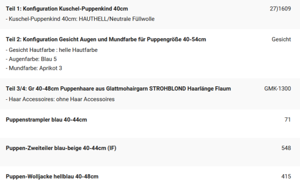 WUNSCHPUPPE für Bestellung 202101790