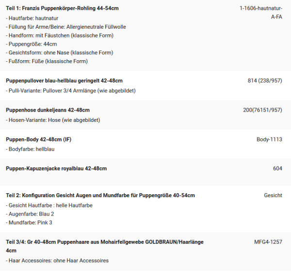 WUNSCHPUPPE für Bestellung 202101828