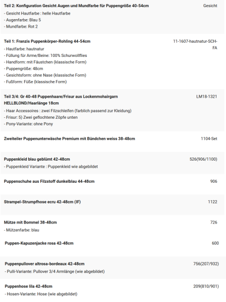 WUNSCHPUPPE für Bestellung 202101866