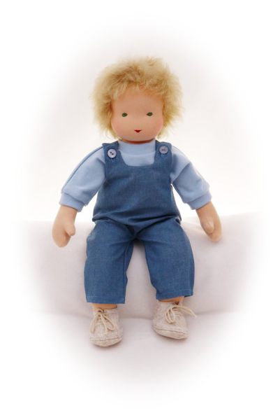 Puppen-Latzhose Jeans 42-48cm