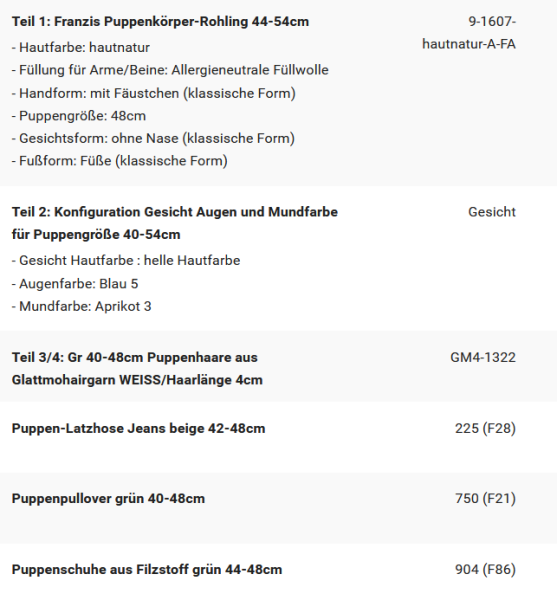 WUNSCHPUPPE für Bestellung 202600003