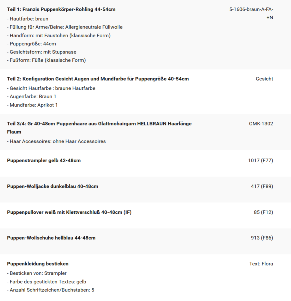 WUNSCHPUPPE für Bestellung 202600062