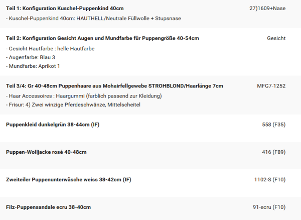 WUNSCHPUPPE für Bestellung 202600064