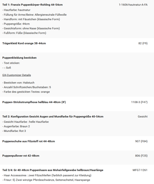 WUNSCHPUPPE für Bestellung 202600065