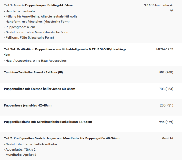 WUNSCHPUPPE für Bestellung 202600074