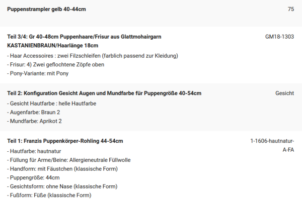 WUNSCHPUPPE für Bestellung 202001231