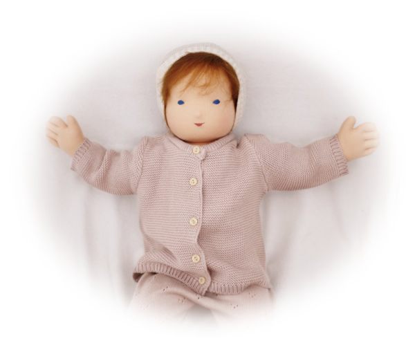 Baumwoll-Strickjacke beige 54cm (IF)