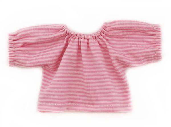 Puppen-Shirtbluse rosé gestreift  28-30cm