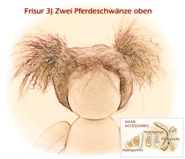 Teil 3/4: Gr 54cm Puppenhaare/Frisur aus Tibetlammfell SCHWARZ/gemischte Haarlänge 9-12cm