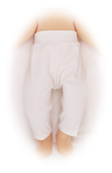 Puppenleggings weiss aus Jersey  42-48cm