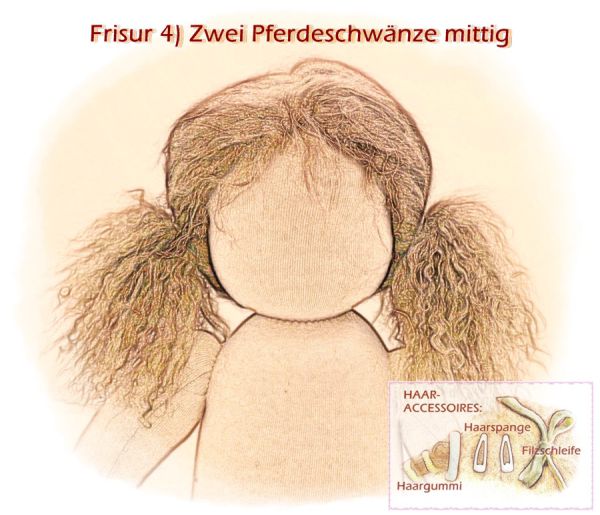 Teil 3/4: Gr 54cm Puppenhaare/Frisur aus Tibetlammfell SCHWARZ/gemischte Haarlänge 9-12cm