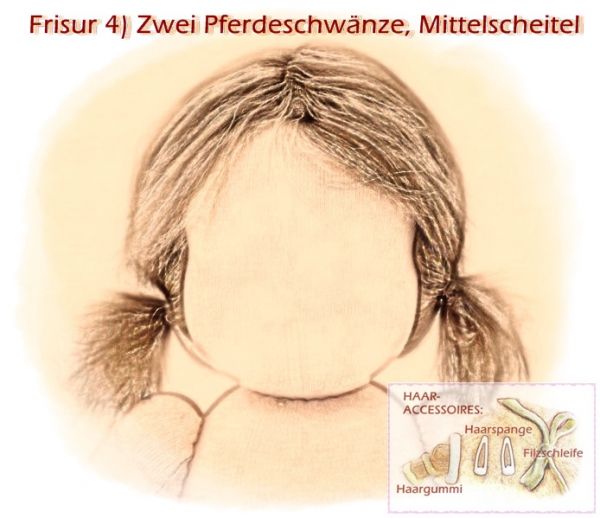 Teil 3/4: Gr 40-48cm Puppenhaare aus Mohairfellgewebe hellbraun/Haarlänge