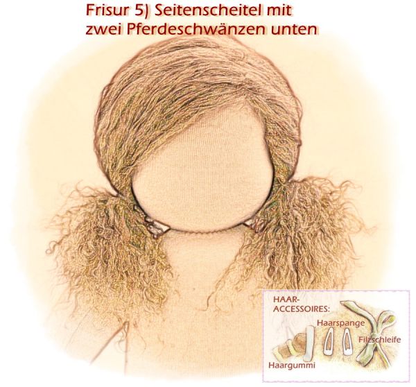Teil 3/4: Gr 54cm Puppenhaare/Frisur aus Tibetlammfell SCHWARZ/gemischte Haarlänge 9-12cm