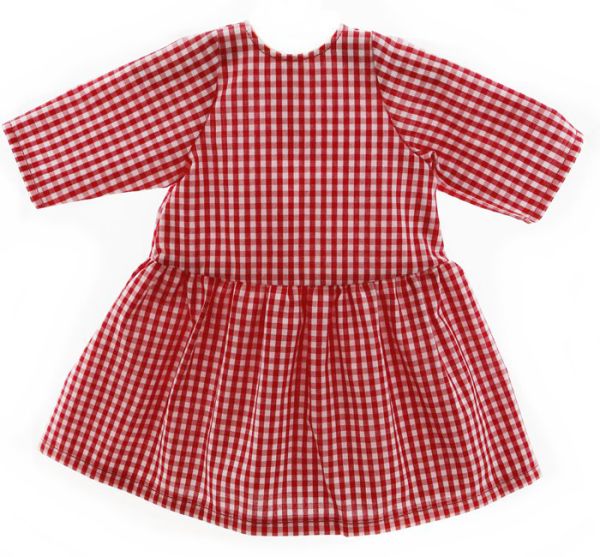 Puppenkleid rot-kariert 42-48cm