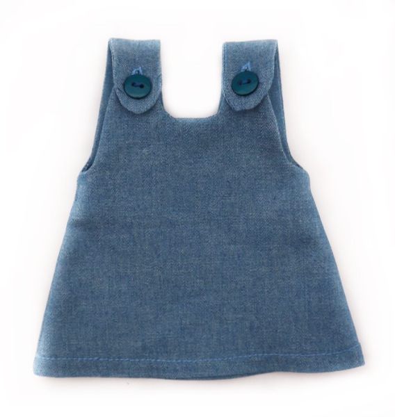 Puppenkleidchen Jeans mit Knöpfen 28-30cm