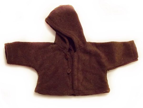 Puppen-Kapuzenjacke braun 42-48cm