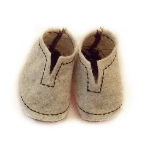 Puppenfilzschuhe  beige-braun 44-48cm