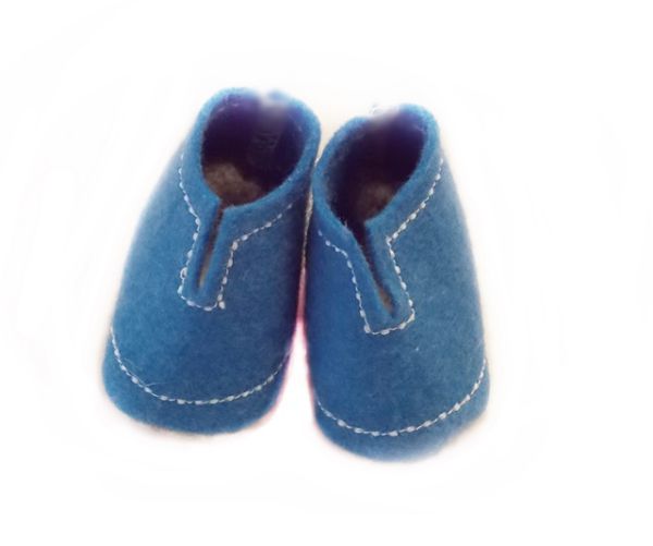 Puppenfilzschuhe blau 44-48cm