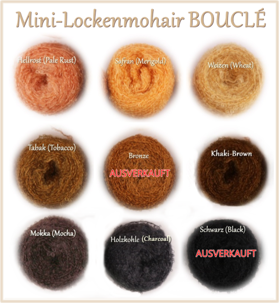 Übersicht Puppenhaare Glattmohair