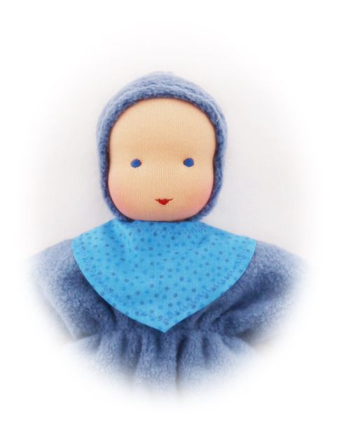 Schmusepuppe mittelblau 27cm