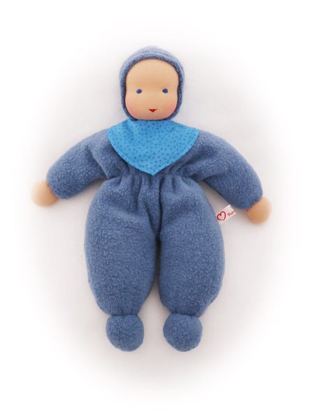 Schmusepuppe mittelblau 27cm