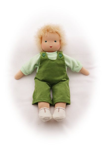 Puppen-Latzhose Kord grün 38-42cm