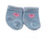 Puppen-Söckchen hellblau mit Herz 28-40cm (IF)
