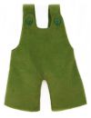Puppen-Latzhose Kord grün 38-42cm