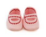 Puppenschuhe aus Filzstoff rosa 50-54cm