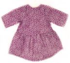 Puppenkleid bordeaux-rosé geblümt 42-48cm