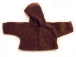 Puppen-Kapuzenjacke braun 42-48cm