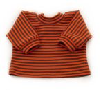 Puppenpullover orange-grau geringelt 40-48cm