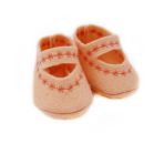 Puppenschuhe aus Filzstoff zartlachs 44-48cm