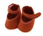 Puppenschuhe aus Filzstoff hellbraun 44-48cm