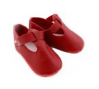Puppen-Ledersandalen rot 44-48cm