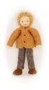 Vater blond mit hellbrauner Jacke und braun melierter Hose / Größe 12cm